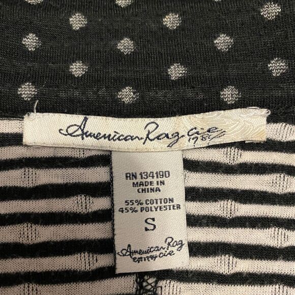 American Rag Cie Black/White Polka Dot Cotton Blend Short Blazer 3/4 Sleeve sz S - Picture 11 of 11